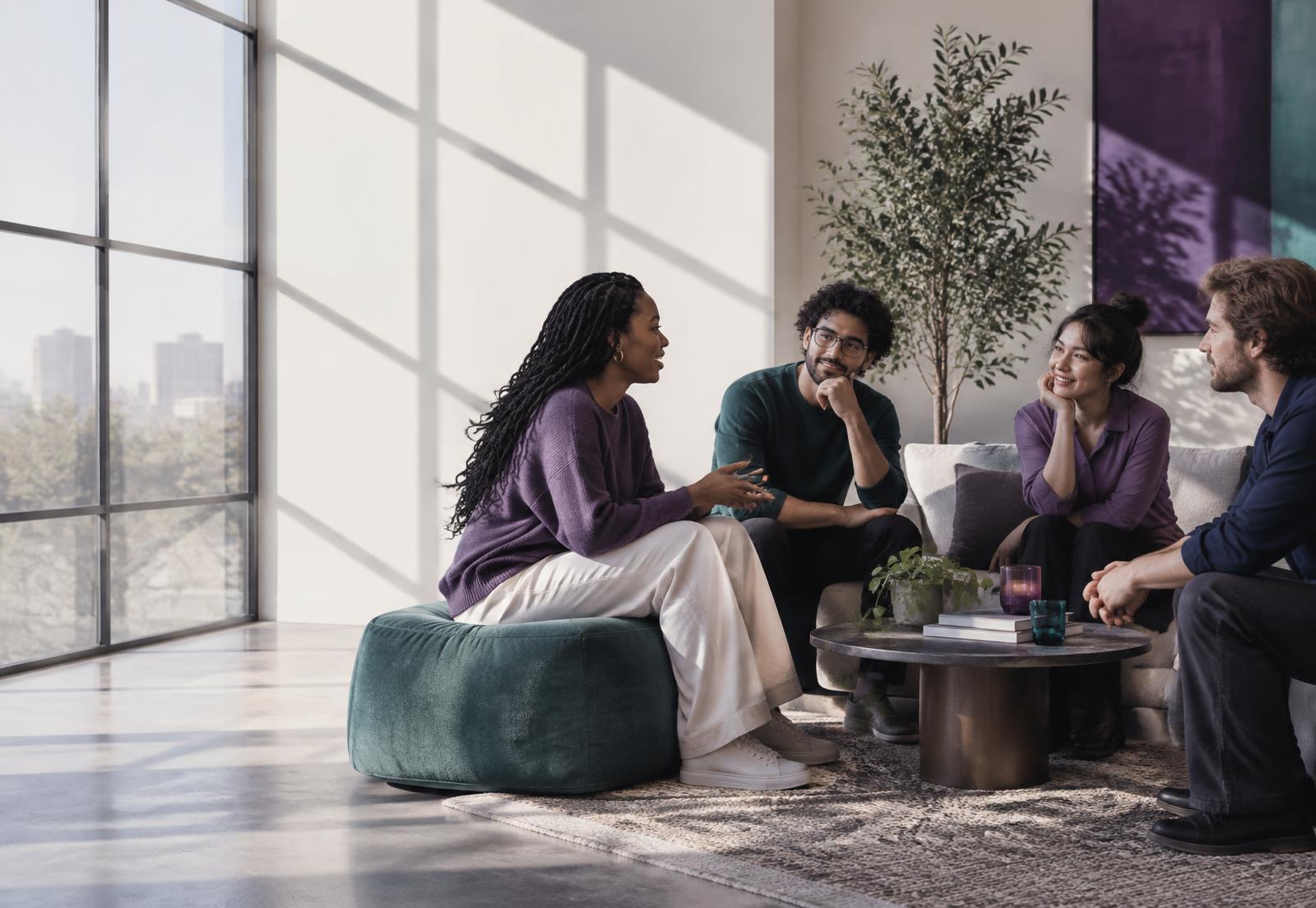 A group having an open and thoughtful conversation